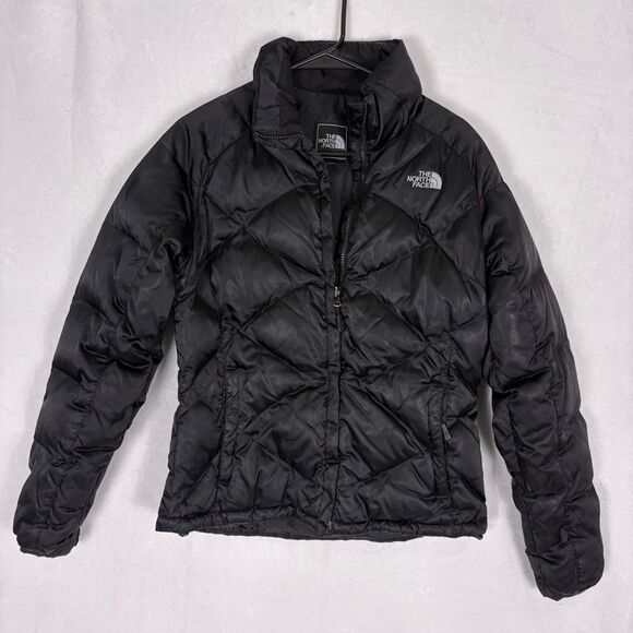 The North Face Black Quilted 550 Down Zip Up Winter Jacket Women's Medium - Picture 1 of 14